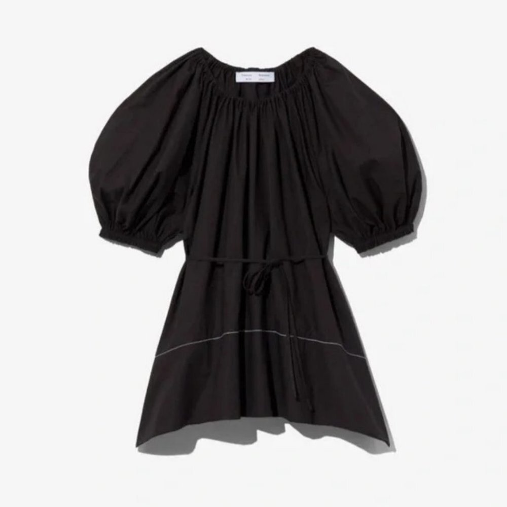 NEW Proenza Scouler Black Puff Sleeve Poplin Top Contrast Stitching Minimalist 4 - Picture 5 of 15